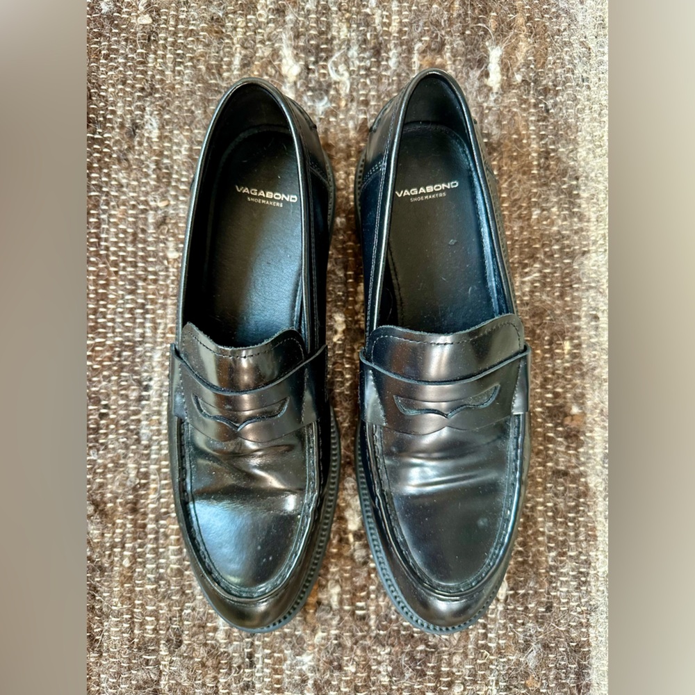 Vagabond Alex W, Women's Patent Leather Black Slip-On Loafers